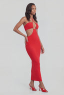 Halter Neck Cut Out Maxi Dress