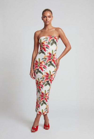 Hibiscus Maxi Tube Dress