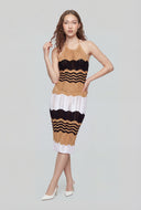 Chevron Pointelle Halter Dress