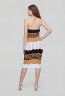 Chevron Pointelle Halter Dress