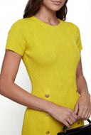 Rib Knit Button Detail Sweater Dress