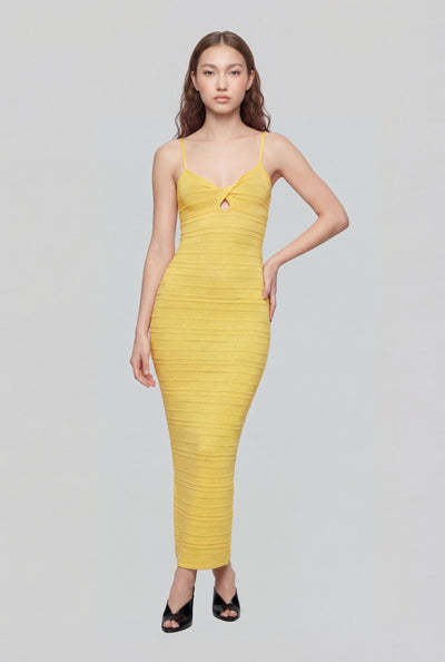 Twist Front Pointelle Maxi Dress