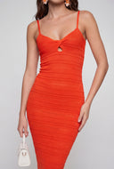 Twist Front Pointelle Maxi Dress