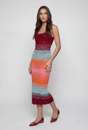 Scalloped Space Dye Crochet Midi Dress