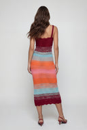 Scalloped Space Dye Crochet Midi Dress