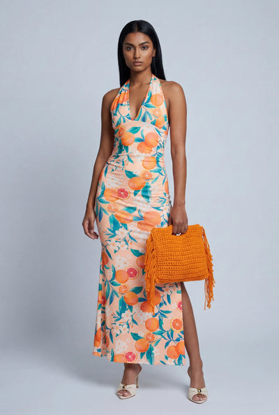 Citrus Halter Maxi Sundress