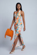 Citrus Halter Maxi Sundress