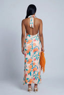 Citrus Halter Maxi Sundress