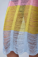 Color Block Distressed Knit Halter Dress