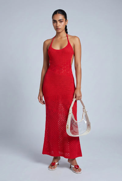 Crochet Halter Maxi Dress