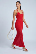 Crochet Halter Maxi Dress