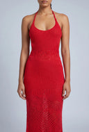 Crochet Halter Maxi Dress