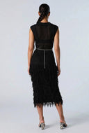 Beatrice Tiered Fringe Knit Midi Dress