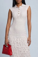 Beatrice Tiered Fringe Knit Midi Dress
