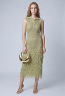 Beatrice Tiered Fringe Knit Midi Dress