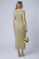 Beatrice Tiered Fringe Knit Midi Dress