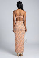 Cheetah Leaf Print Maxi Dress