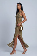 Distressed Crochet Maxi Dress