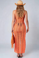 Distressed Crochet Maxi Dress