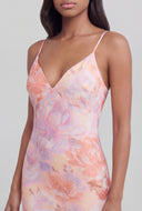 Floral Print Plunge Dress
