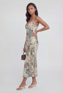Floral Leopard Maxi Slip Dress