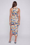 Tropical Print Cut Out Side Dress