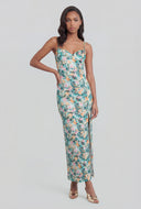 Floral Bustier Maxi Dress