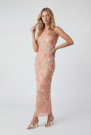 Yusra Floral Mesh Tube Dress