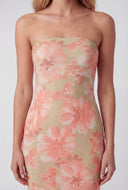 Yusra Floral Mesh Tube Dress
