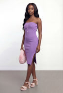 Pearl Strapless Rib Knit Bodycon Dress