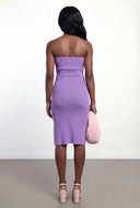 Pearl Strapless Rib Knit Bodycon Dress