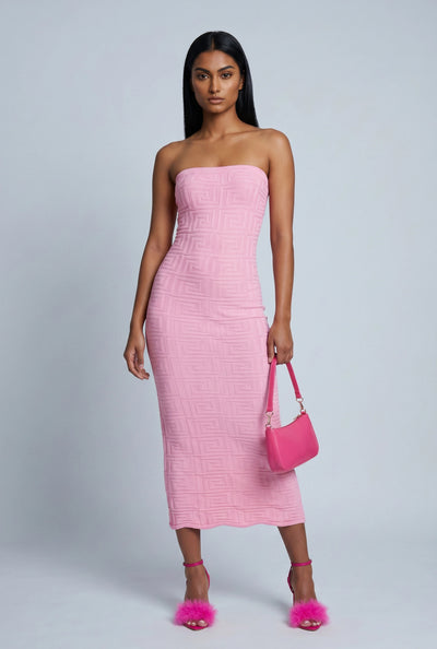 Amaris Greek Key Knit Tube Dress