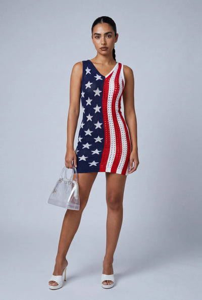 Americana Knit Mini Dress