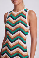 Chevron Pointelle Sleeveless Maxi Dress