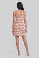 Pointelle Chevron Tie Strap Mini Dress
