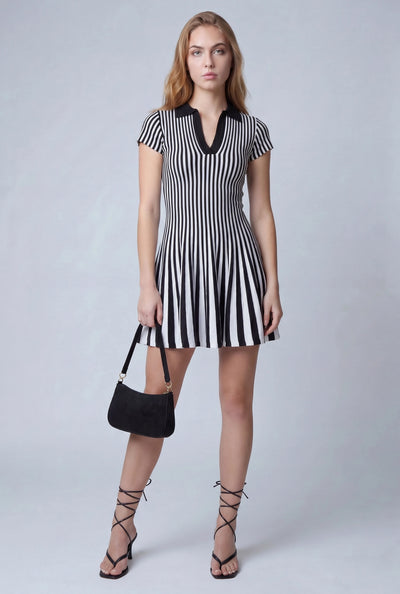 Azariah Striped Polo Skater Dress
