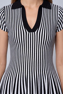 Azariah Striped Polo Skater Dress