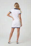 Contrast USA Ribbed Polo Dress