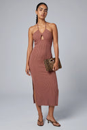 Amaia Rib Knit Halter Maxi Dress