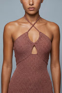 Amaia Rib Knit Halter Maxi Dress