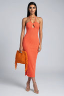 Amaia Rib Knit Halter Maxi Dress