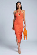 Amaia Rib Knit Halter Maxi Dress