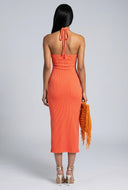Amaia Rib Knit Halter Maxi Dress