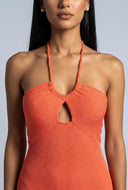 Amaia Rib Knit Halter Maxi Dress