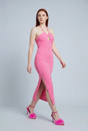 Amaia Rib Knit Halter Maxi Dress