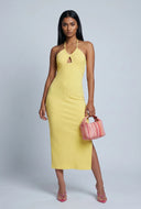 Amaia Rib Knit Halter Maxi Dress