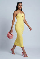Amaia Rib Knit Halter Maxi Dress
