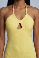 Amaia Rib Knit Halter Maxi Dress
