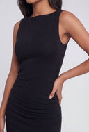 Sleeveless Ruched Mini Cocktail Dress