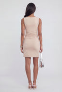 Sleeveless Ruched Mini Cocktail Dress